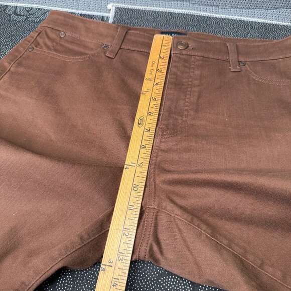 Talbots Womens Size 14P Brown Curvy Slim Ankle Mid Rise Capri Jean - Picture 6 of 10